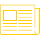yellow icon of a newspaper
