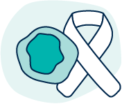 cancer cell overlapping awareness ribbon