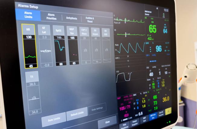 Patient monitor with vital signs charts