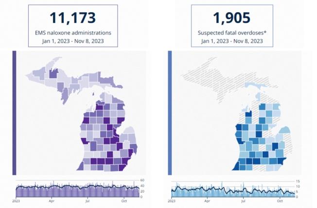 Maps of michigan overdose statistics